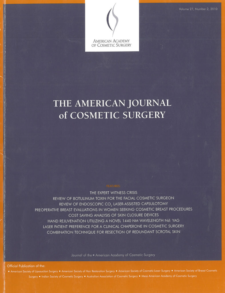 The American Journal of Cosmetic Surgery cover